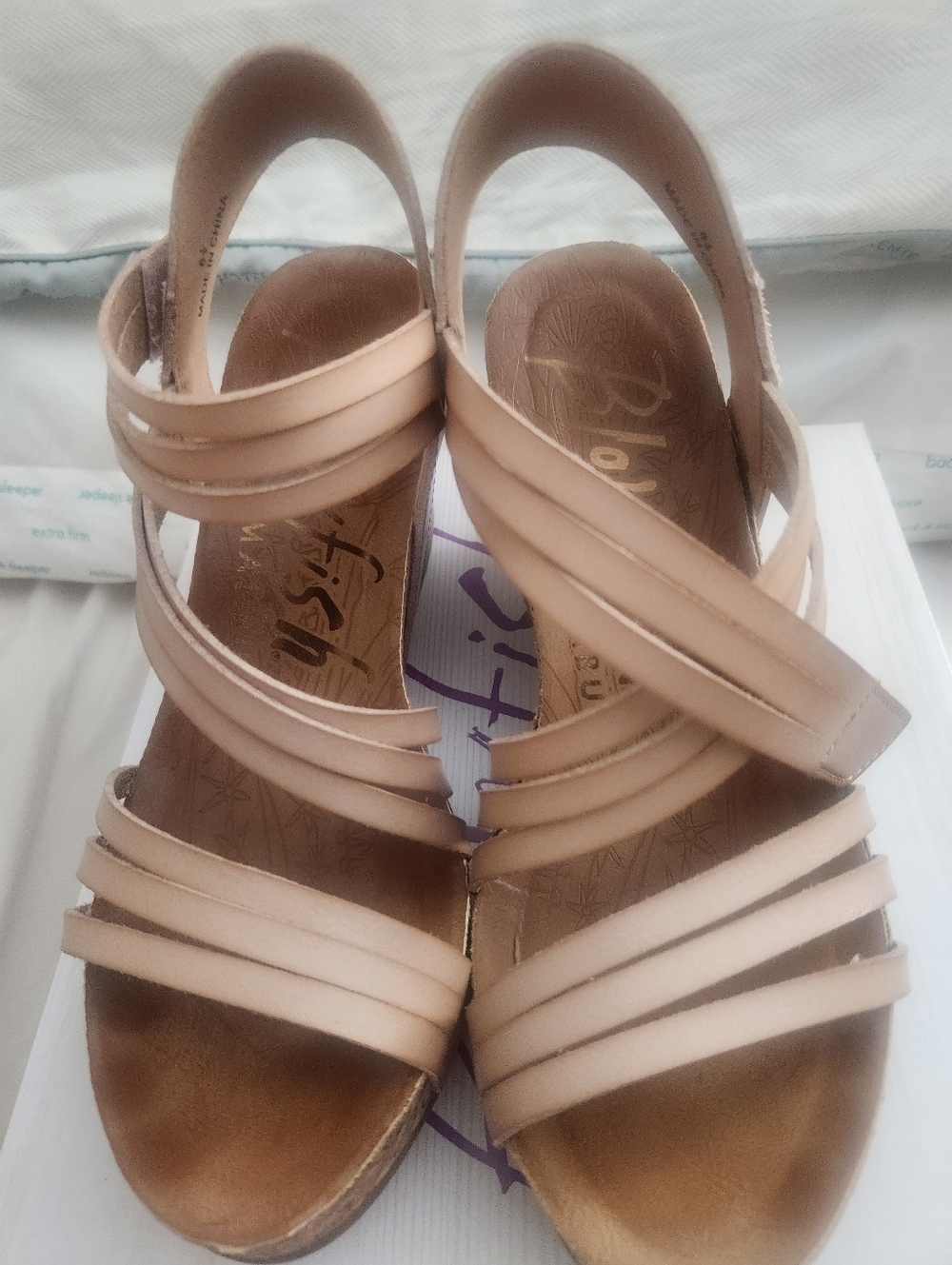 Women’s Nude Strappy Wedge Sandals BLOWFISH